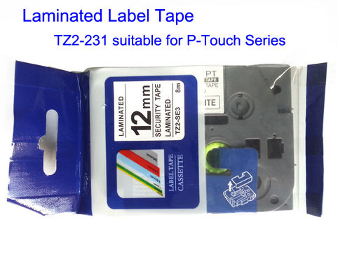 Compatibele Etiket en Lintbandzwarte op Witte Breedte 12mm Lengte 8m Band TZ2-231