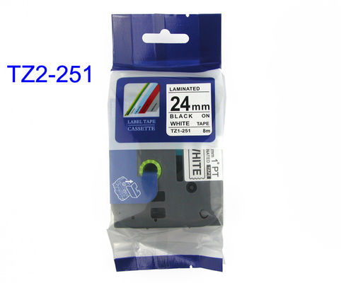 Zwarte op de Witte Gelamineerde Cassette TZ2-251 van het Etiketlint, HUISDIER en Gelamineerde 8m Lengte