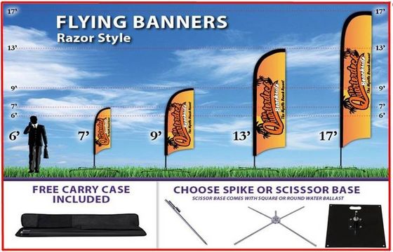 De openlucht Vliegende die Banner van de Traanvorm door Kleurstofsublimatie wordt gedrukt met Verschillende Basissen